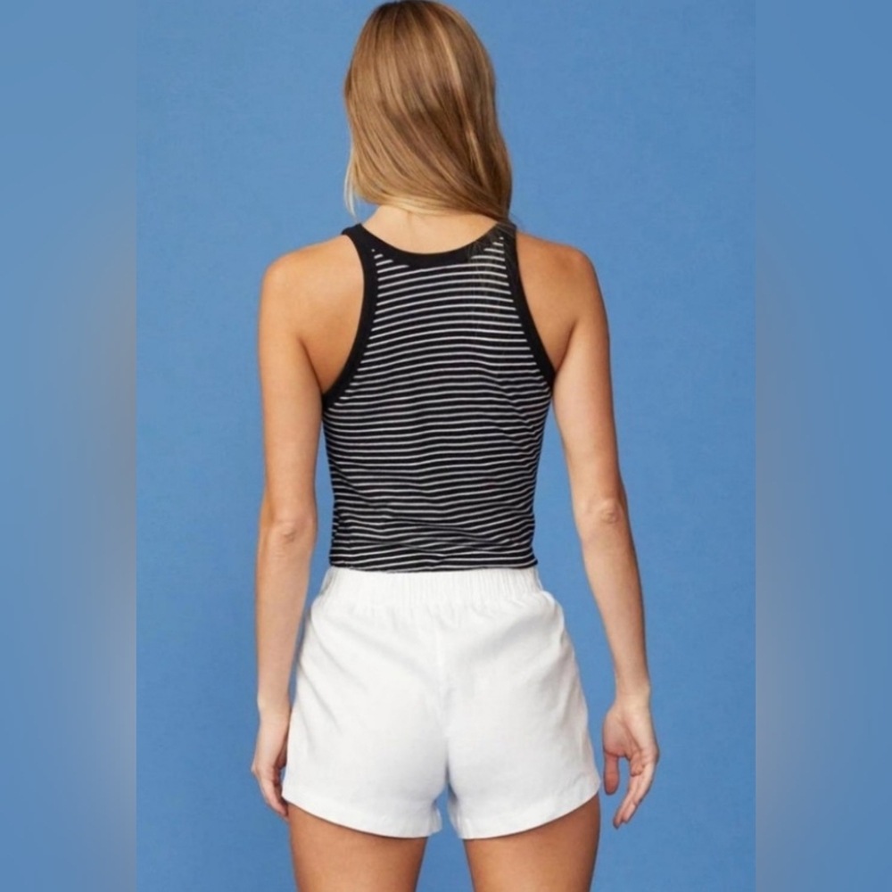NWT! Cotton Striped Narrow Tank by Monrow Women's Size XS - Picture 5 of 10